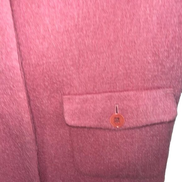 Talbots Womens Coat Size Large Pink Pockets Lined Back Vent Casual Wool - Picture 3 of 8